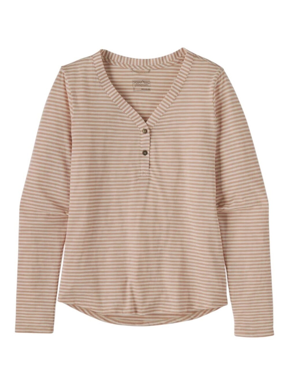 Patagonia Main Stay Henley Striped Tan Women's Large